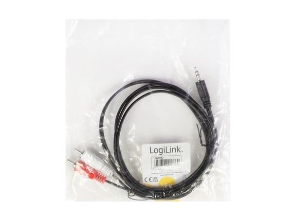 LogiLink - Lydkabel - mini-phone stereo 3.5 mm hann til RCA x 2 hann - 5 m - svart