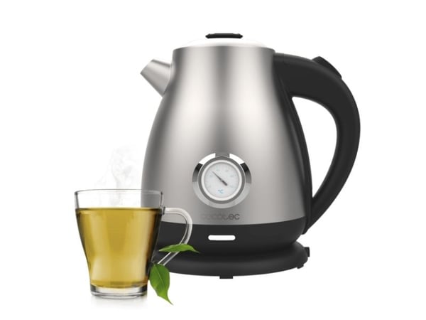 Cecotec Thermosense 620 Retro Steel, 1,7 l, 2200 W, Rustfritt stål, Rustfritt stål, Justerbar termostat, Trådløs