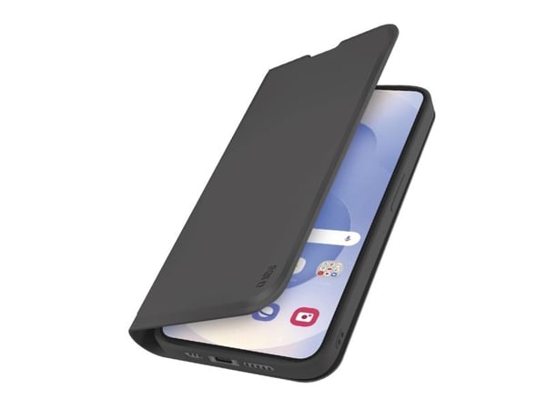 SBS Wallet-etui med stativ og lommebok til Samsung Galaxy S25 Edge - sort