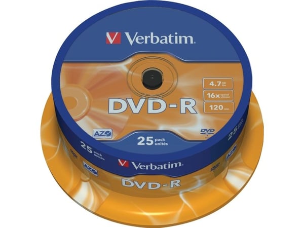 Verbatim - 25 x DVD-R - 4.7 GB 16x - matt silver - spindel