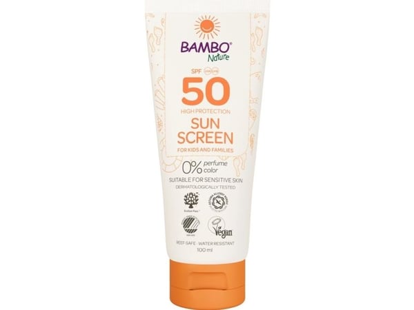 Sollotion, Bambo Nature, 100 ml, SPF 50, uden farve og parfume - (6 stk.)