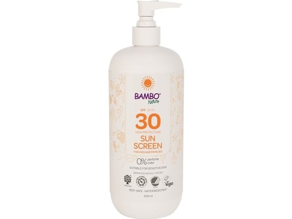 Sollotion, Bambo Nature, 500 ml, SPF 30, uden farve og parfume, 23% fedt - (6 stk.)