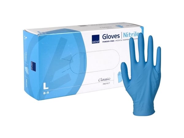 Undersøgelseshandske, ABENA Classic Protect, L, blå, nitril