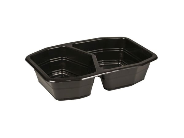 Plastbricka Duni 21,5x14,8x5 cm 940 ml svart PP 2-fack