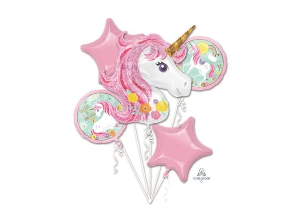 AMSCAN Unicorn folieballongbukett - 1 sett. universell