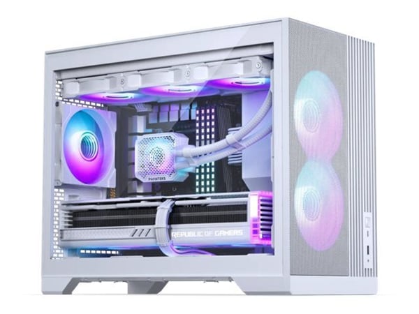 Phanteks XT M3 - Tower - micro ATX - genomskinlig sidopanel (härdat glas) - ingen strömförsörjning (ATX) - vit - USB/ljud