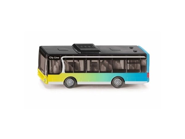 Siku City Bus, Bussimalli, Esikoottu, Ei sukupuolirajoitusta, Muovi, Musta, Sininen, Keltainen, Ei alle 36-kuukauden ikäisille lapsille