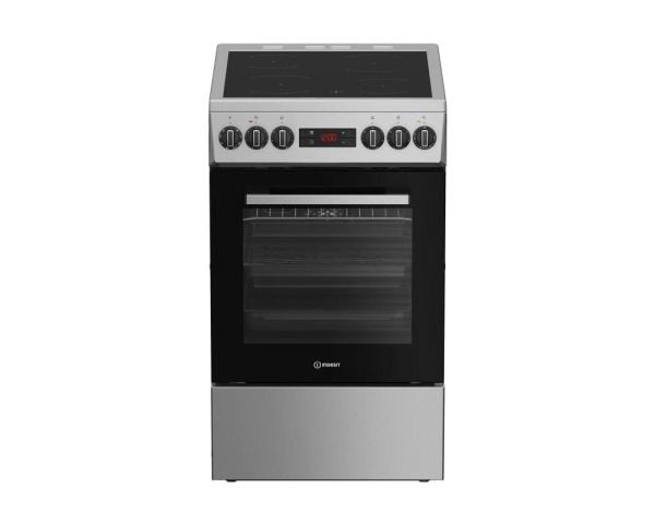 Indesit IS5V8CSX/P - Komfyr - frittstående - bredde: 50 cm - dybde: 60 cm - høyde: 85 cm - med selvrens