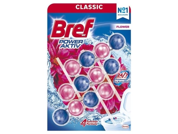 WC Cleaner-Freshener Bref Pa Flowe 3×50 g
