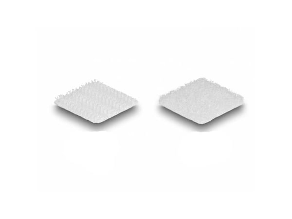 Delock - Hook & loop dot - square, self-adhesive - vit (paket om 64)