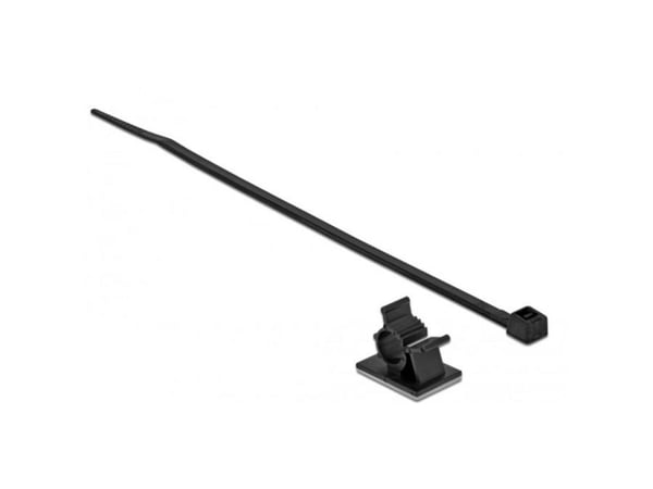Delock - Kaapelinsidontasarja - työpöydälle kiinnitettävä, seinälle kiinnitettävä - 20 cm - musta