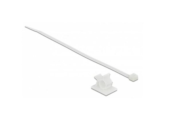 Delock - Kabelbandsats - bordsmonterbar, väggmontering - 20 cm - vit