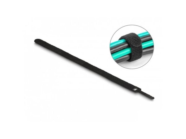 Delock Klett-Kabelbinder L 250 x W 12 mm musta 10 St