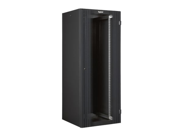 Legrand Linkeo, Fristående rack, 42U, 400 kg, Knapplås, Förbättrad kabelhantering, Svart