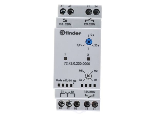 Finder-pumpun vaihtorele 72.42.0.230.0000 110 - 240 V DC/AC, 2 erillistä NO-koskettinta (72.42.0.230.0000)