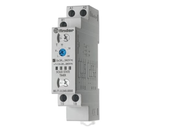 Aikarele 1Z 1A 24-240V AC/DC 0.1s-24h monitoiminen AI, DI, SW, BE, CE, DE