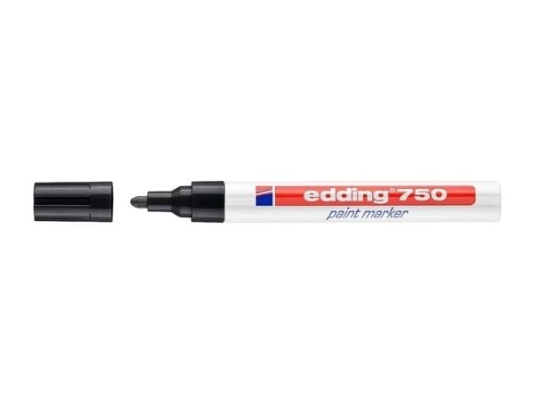 Edding 750, Sort, Sort, Hvit, Keramisk, Glass, Metall, Plast, Tre/laminat, 2 mm, 4 mm, 1 stykker