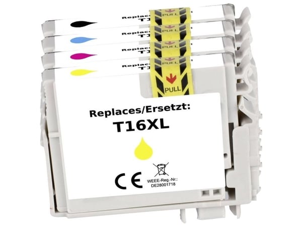 Renkforce RF-5718868, Høyt (XL) utbytte, Sort, Cyan, Fiolblå, Gult, 4 stykker, 500 sider, 450 sider, Kombinasjonspakke