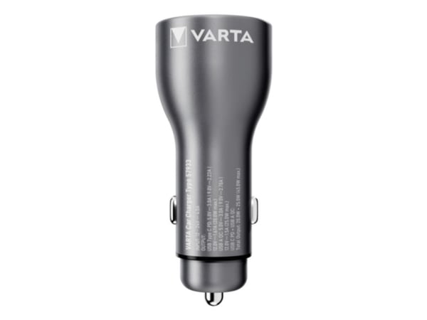 Varta - Bilstrømadapter - 45 watt - 3 A - QC, PD - 2 utgangskontakter (USB, 24 pin USB-C)