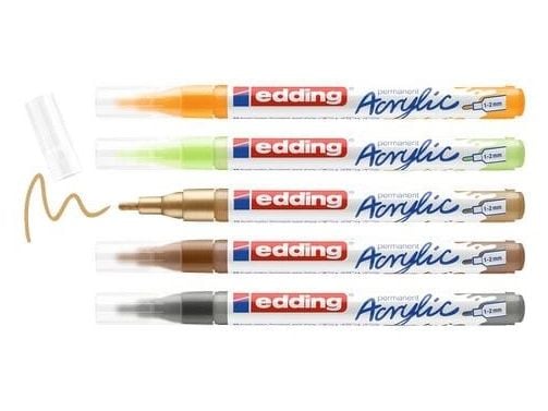 EDDING-sett med akrylmalingspenner finspiss (4-5300-5S-1)