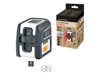Laserliner SmartCross-Laser X, 10 m, 0,3 mm/m, 4°, 635 nm, Horisontal/vertikal, 635 nm (< 1 mW)