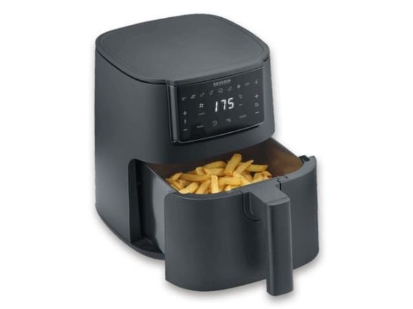 Severin FR 2461, Varmluftsfrityr, 4 l, 60 °C, 200 °C, Single/enkelt, Svart