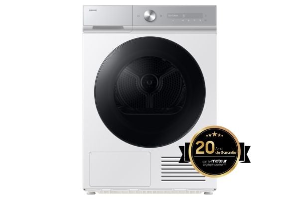 Samsung Series 8 DV90DB8845GH, Frittstående, Frontmatet, Varme pumpe, Hvit, Rotasjon, Berøringskontroll, Svart