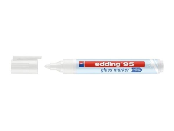 Edding 95, Lyseblå, Rosa, Hvit, Gult, Lyseblå, Rosa, Hvit, Gult, Rund, 1,5 mm, 3 mm, Glass