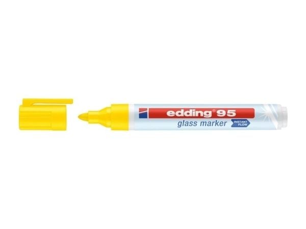 Edding 95, Lyseblå, Rosa, Hvit, Gult, Lyseblå, Rosa, Hvit, Gult, Rund, 1,5 mm, 3 mm, Glass