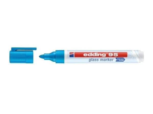 Edding 95, Lyseblå, Rosa, Hvit, Gult, Lyseblå, Rosa, Hvit, Gult, Rund, 1,5 mm, 3 mm, Glass