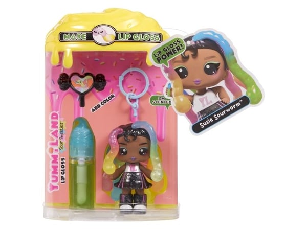 MGA Entertainment Yummiland Lip Gloss Doll Sour Sweeties - Sasha Sourworms, Minidukke, Jente, 4 år, Gutt/Jente, Flerfarget
