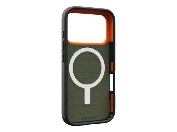 Urban Armor Gear 114545117297, Suojus, Apple, iPhone 17 Pro, 16 cm (6.3"), Oliivi, Oranssi
