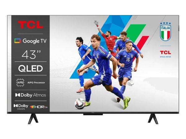 TCL 43T69C - 43" Diagonalklasse (42.5" synlig) LED-bakgrunnsbelyst LCD TV - QLED - Smart TV - Google TV - 4K UHD (2160p) 3840 x 2160 - HDR - børste...