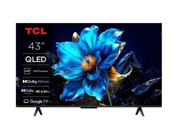 TCL 43T69C - 43" Diagonalklasse (42.5" synlig) LED-bakgrunnsbelyst LCD TV - QLED - Smart TV - Google TV - 4K UHD (2160p) 3840 x 2160 - HDR - børste...