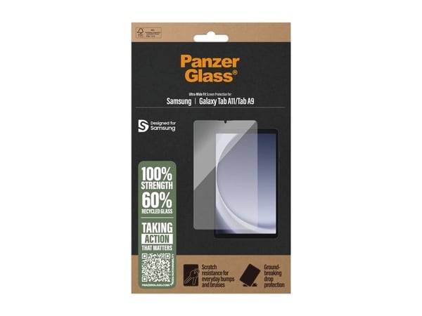 PanzerGlass ® Screen Protector Samsung Galaxy Tab A11 | Tab A9 | Ultra-Wide Fit, Samsung, Samsung - Galaxy Tab A9, Samsung - Galaxy Tab A11, Tørr p...
