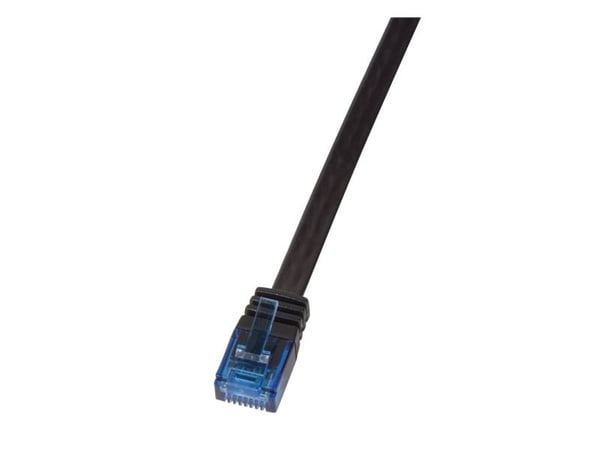 LogiLink SlimLine - Koblingskabel - RJ-45 (hann) til RJ-45 (hann) - 25 cm - UTP - CAT 6 - flat - svart
