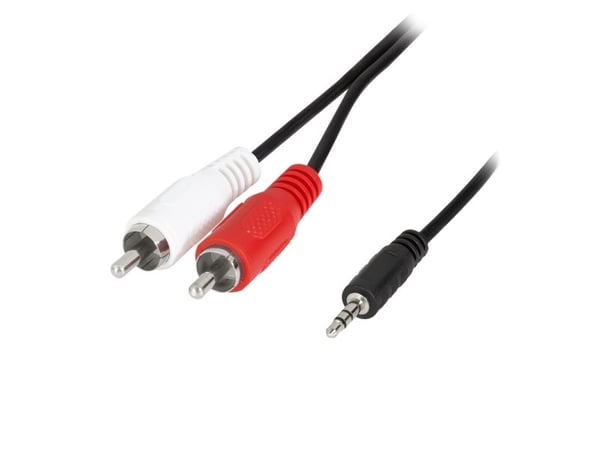 LogiLink - Lydkabel - mini-phone stereo 3.5 mm hann til RCA x 2 hann - 1.5 m - svart