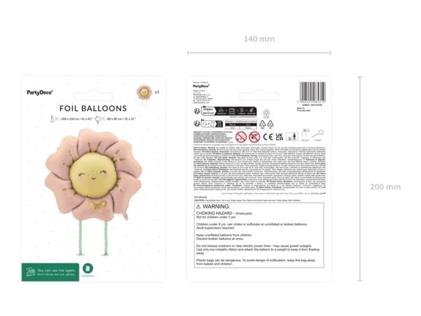 Ilmapallo fol.Blossom 104x104 vaaleanpunainen 85312