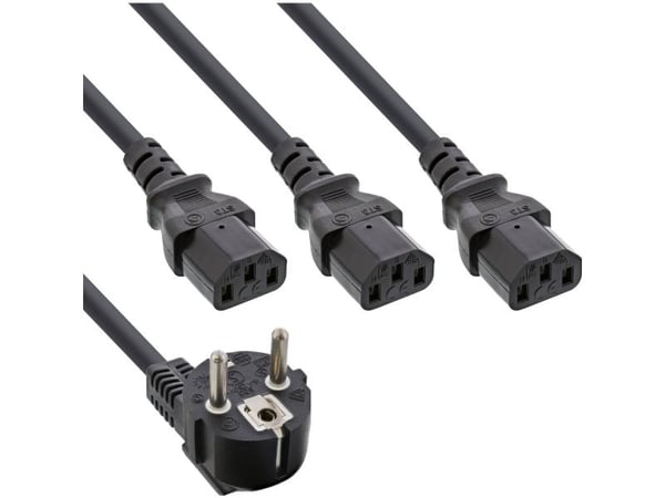 InLine 20 B-Pack Y-kaapeli 1x maadoituskosketin 3x IEC - kaapeli - virta/virtalähde (B-16657G)