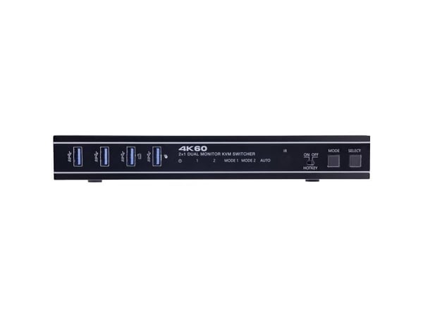 InLine KVM-switch - 2-vägs - HDMI &amp; DP - Dubbelmonitor - 4K60Hz - USB-hubb - svart (57885G)