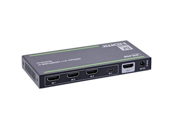 InLine 57885B, HDMI, USB Type-C, Metall, Svart, 8 kV, 4 kV