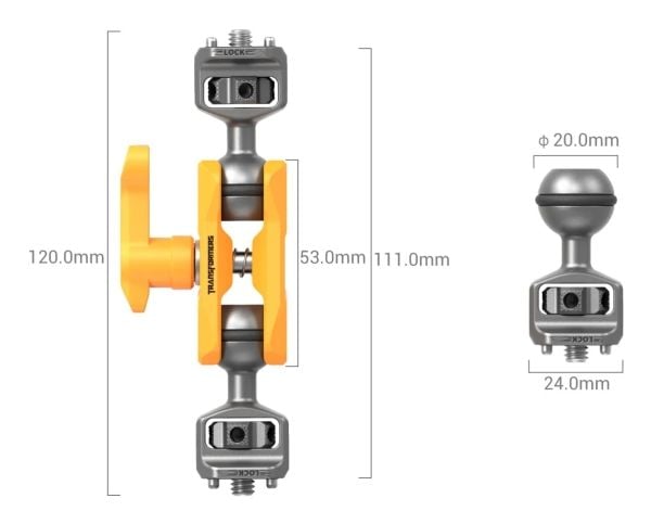SmallRig 5522, Brakett, Rustfritt stål, Gul, Aluminium, Rustfritt stål, 1/4-20", 22 mm, 42 mm