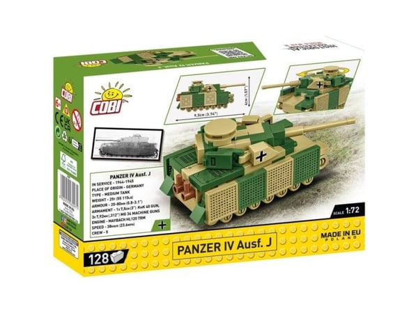 COBI Panzer IV Ausf. J, Rakennuspakkaus, 6 vuosi/vuosia, 128 kpl