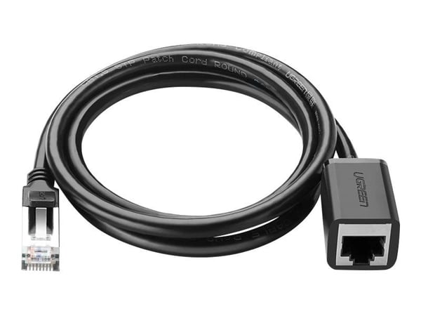 Ugreen - Patch-jatkokaapeli - RJ-45 (uros) - RJ-45 (naaras) - 45,7 cm - STP - CAT 6 - muotoiltu, solmuton, säikeistetty - musta