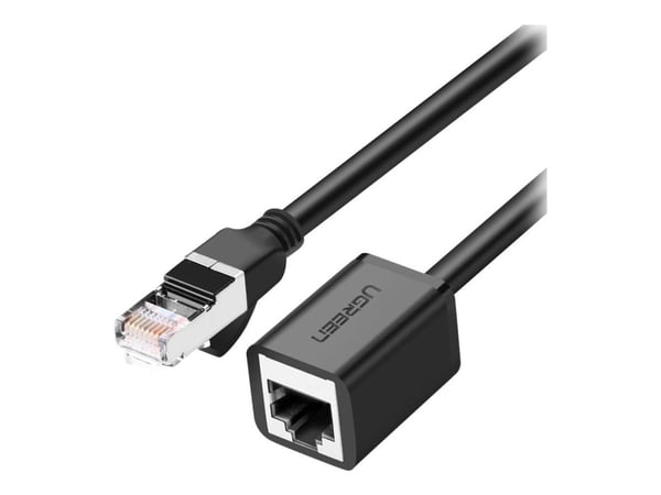 Ugreen - Patch-jatkokaapeli - RJ-45 (uros) - RJ-45 (naaras) - 45,7 cm - STP - CAT 6 - muotoiltu, solmuton, säikeistetty - musta