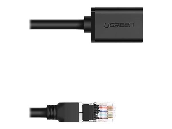 Ugreen - Patch-jatkokaapeli - RJ-45 (uros) - RJ-45 (naaras) - 45,7 cm - STP - CAT 6 - muotoiltu, solmuton, säikeistetty - musta