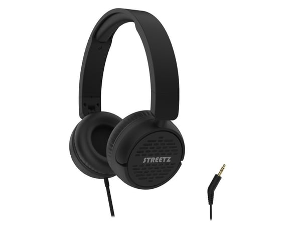 Streetz H110-BLK, Koblet med ledninger (ikke trådløs), 20 - 20000 Hz, Musikk, 140 g, Hodetelefoner, Svart