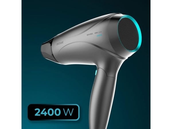 Cecotec Bamba IoniCare Power&Go, Musta, Turkoosi, Rispustusrengas, Painikkeet, Liukusäädin, 2400 W, 1 kpl