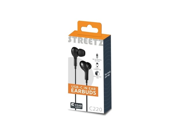 Streetz C220-BLK, Koblet med ledninger (ikke trådløs), Samtaler/musikk, 10 g, Hodesett, Svart