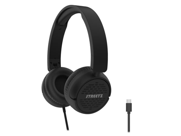 Streetz HC210-BLK, Koblet med ledninger (ikke trådløs), Samtaler/musikk, 150 g, Hodesett, Svart